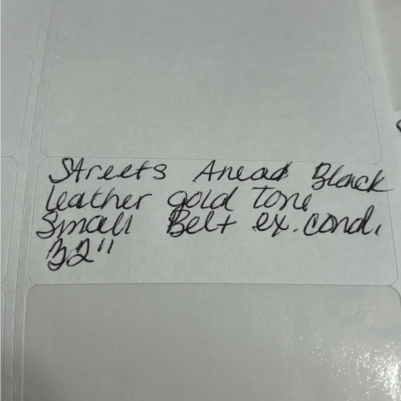 Streets Ahead black leather with gold tone hardware size small belt - Picture 7 of 7